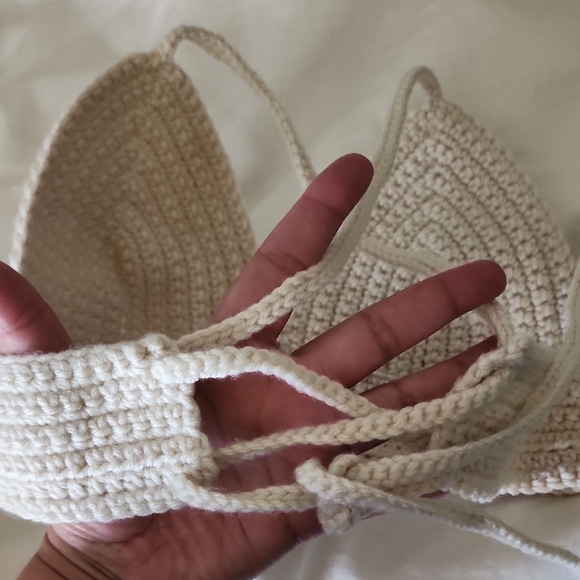 Handmade Cream Crochet Crop Top - Picture 3 of 3